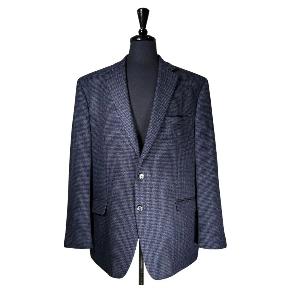 Lauren Ralph Lauren Mens 46R Blue Check Blazer Sport Coat 2 Btn Business Jacket